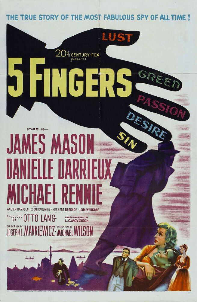 Пять пальцев (1952) постер